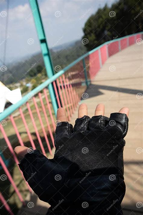 Hand Waving Using Gloves Stock Photo Image Of Language 195812752