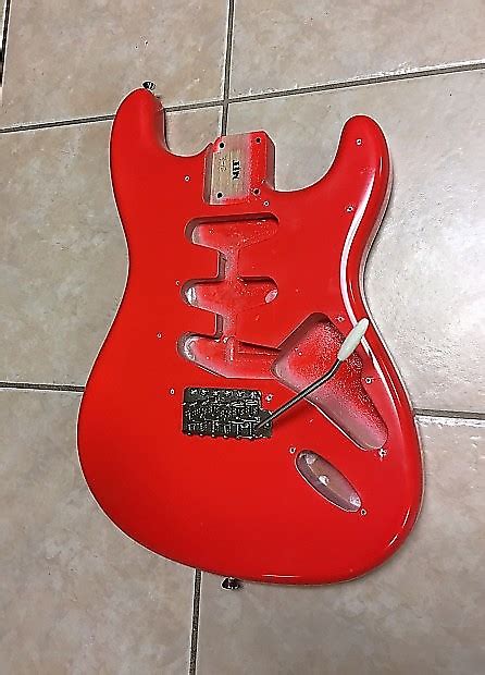 MJT Alder Strat Body Fiesta Red 2 Piece Center Seam Reverb