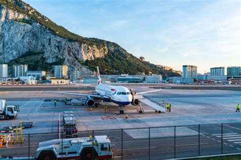 Gibraltar International Airport Editorial Stock Image - Image of strip ...