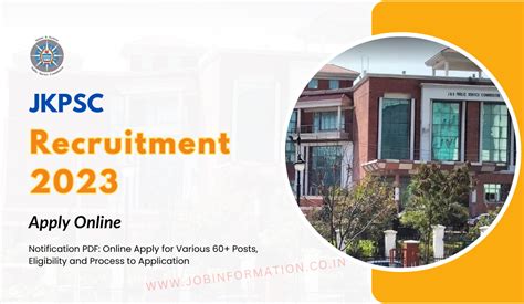 Jkpsc Recruitment 2023 Notification Pdf Online Apply For Various 60 Posts Eligibility And