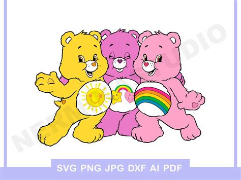 3 Care Bear Funshine Cheer Friend Printable Png Pdf Ai Eps Dxf Svg