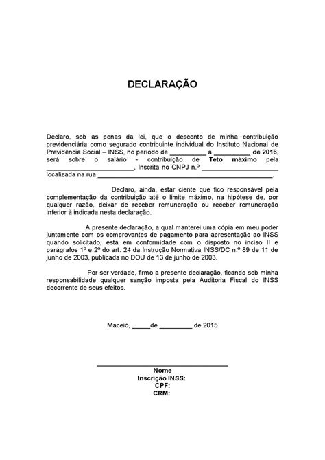 Modelo De Declara O Escola