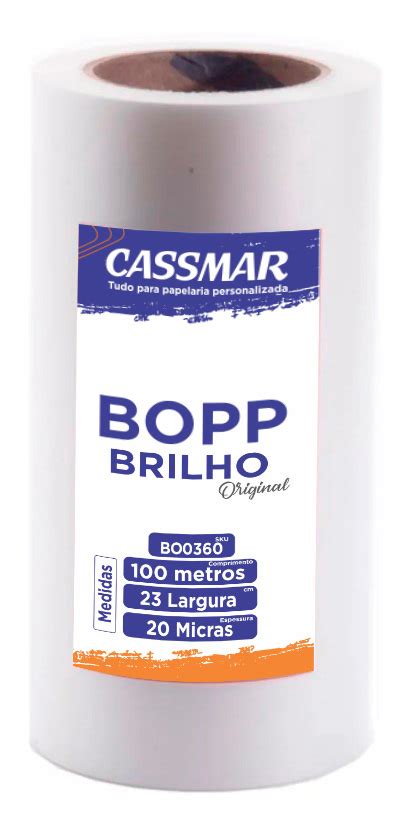 Bopp Fosco Para Laminação Bobina A4 23cmX100m Cassmar 01un