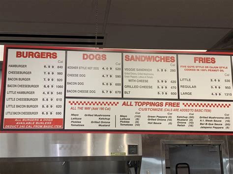 Five Guys Menu With Prices 2024 Pdf Download Mella Siobhan