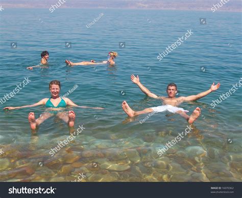 Two Young People Floating Dead Sea Stock Photo 16070362 | Shutterstock