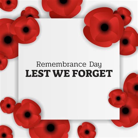 Premium Vector Red Poppy Flowers In White Background Suitable For Remembrance Day Lest We Forget