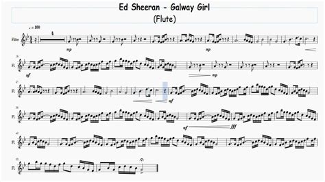 Ed Sheeran Galway Girl Flute Free Sheet Music Youtube