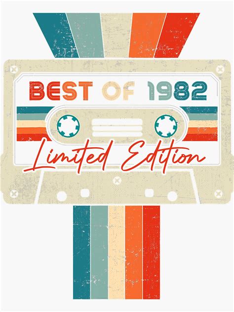 Best Of 1982 Cassette Tape 40 Birthday Gifts 40 Year Old Sticker By