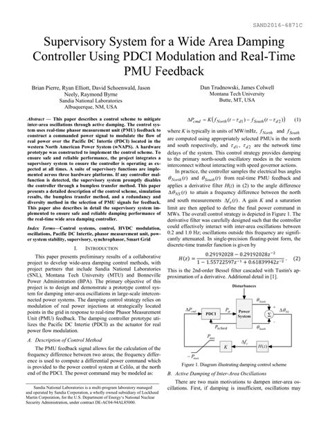 Pdf Supervisory System For A Wide Area Damping Controller Using Pdci