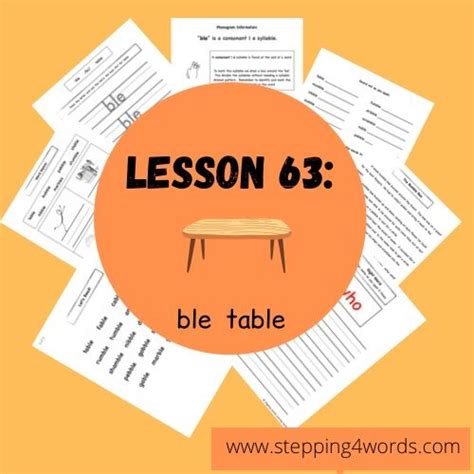 Printable Consonant L E Syllable Worksheet Packages Syllable