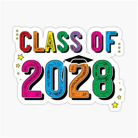 Class Of 2028 Graduation Senior Finishing School Sticker By Znovanna