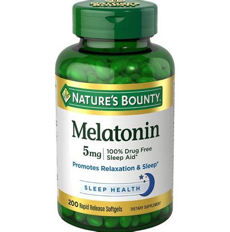 Nature S Bounty Melatonin 5 Mg 200 Ct Walmart Walmart