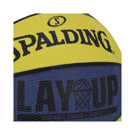 Mini Bola Basquete Spalding Lay Up Amarelo E Azul 3