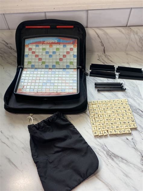 Scrabble Crossword Game Travel Edition Portable Zippered Case Folio Ebay