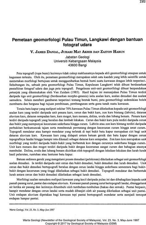 Aapg Datapages Archives Abstract Pemetaan Geomorfologi Pulau Timun