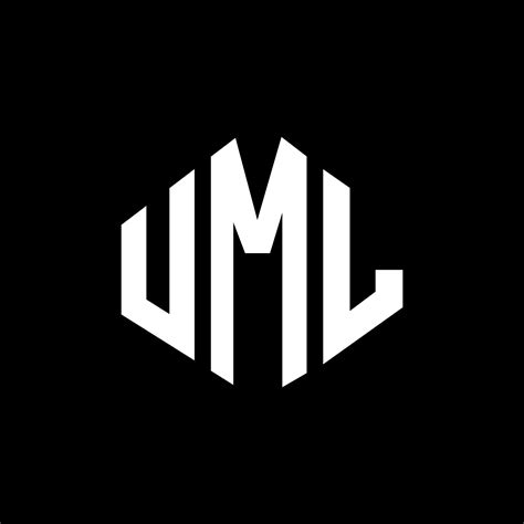 UML letter logo design with polygon shape. UML polygon and cube shape ...