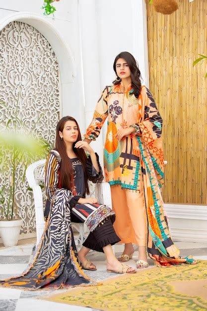 Premium Photo Gorgeous Pakistani Model Girls Wearing Traditional Dress