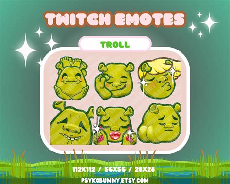 Cute Funny Ogre Troll Emotes Meme Green Character Twitch Discord