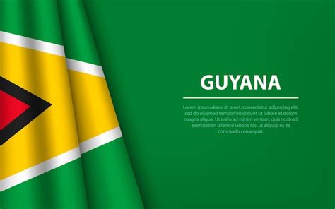 Bandeira Da Guiana Fundo Copyspace Vetor Premium