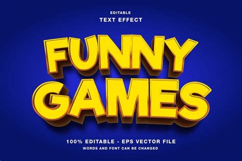 Premium Vector Funny Games 3d Editable Text Effect