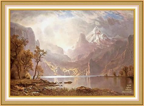 Lake Tahoe After The Original Painting By Albert Bierstadt L A S With