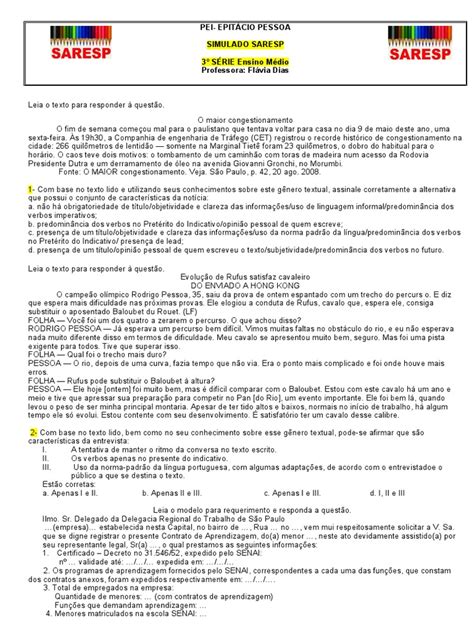 Simulado Do Saresp - Simulado SARESP 5º Ano Português | PDF | Cigarro | Nicotina