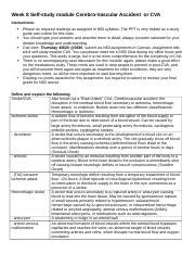 Wk8 Self Study Module CVA Docx Week 8 Self Study Module Cerebro