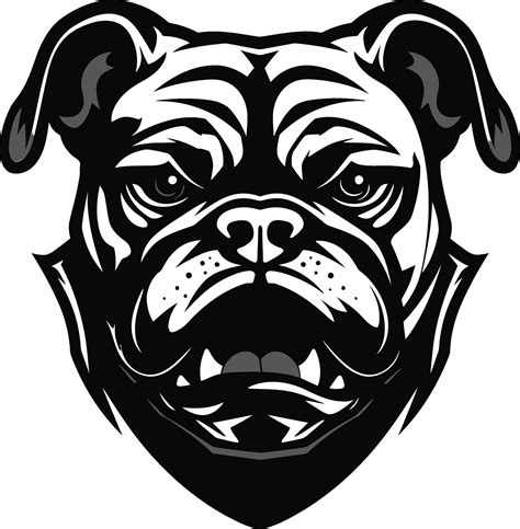 Vector Artistry Bulldog Emblem in Black Bulldog Power Black Logo Design ...