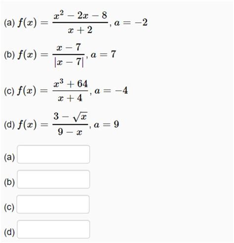 Solved For The Functions Below That Have A Removable Discontinuity