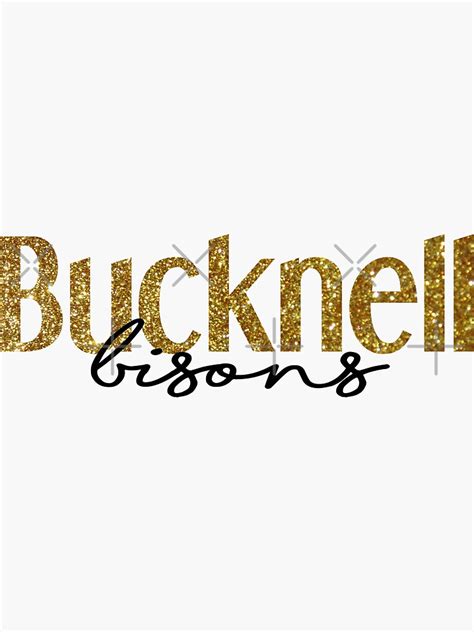 Bucknell Gold Glitter Sticker For Sale By Graceemig Redbubble