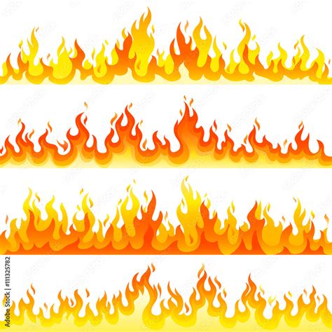 Red Burning Fire Flame Logo set design vector template. Stock Vector ...