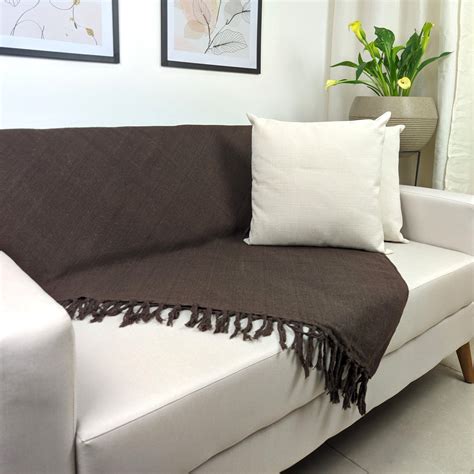 Manta Marrom Para Sofá - Manta Para Sofá Marrom Decorativa Lisa 2,40 X 1,80 | MadeiraMadeira