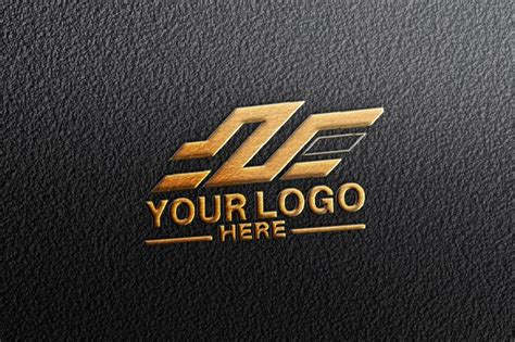 Premium Psd Psd Black Wall D Logo Mockup Template