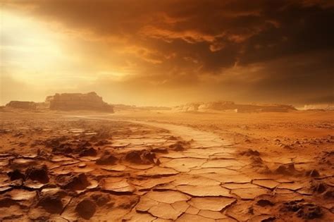 Premium Photo Mars Landscape Alien Planet Background Red Desert