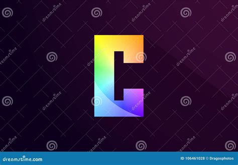 C Letter Rainbow Colored Alphabet Logo Icon Design Stock Vector