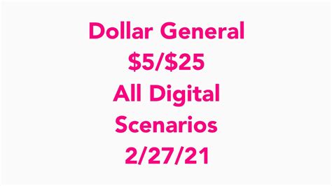 Dollar General All Digital Scenarios Saturday Only