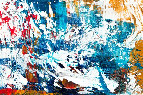 Blue, White, Red, and Yellow Abstract Painting · Free Stock Photo