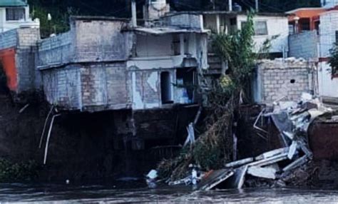 Se derrumba vivienda a orilla del río Tula Hidalgo emite alerta