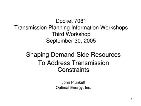 Ppt Docket 7081 Transmission Planning Information Workshops Third