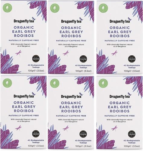 Pack Of 6 Rooibos Earl Grey DRAGONFLY TEAS Amazon Co Uk Grocery