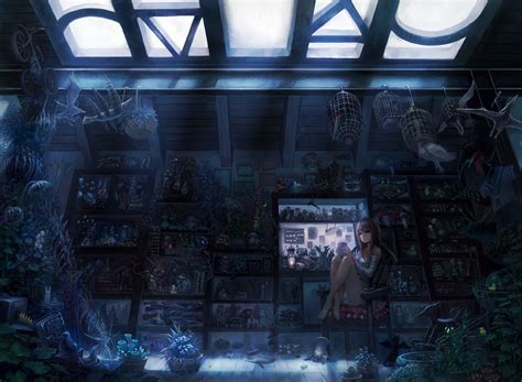 Wallpaper : anime girls, room, detailed, darkness, screenshot 2480x1819 ...