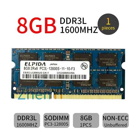 Elpida 8gb Ddr3l 1600mhz 135v Pc3l 12800s 204pin Sodimm Laptop Memory