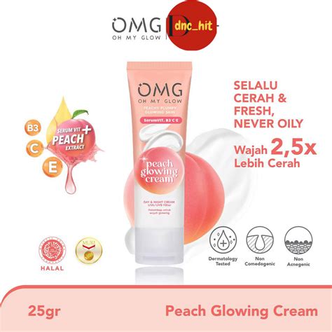 Jual OMG Oh My Glow Peach Glowing Cream 25 G Shopee Indonesia