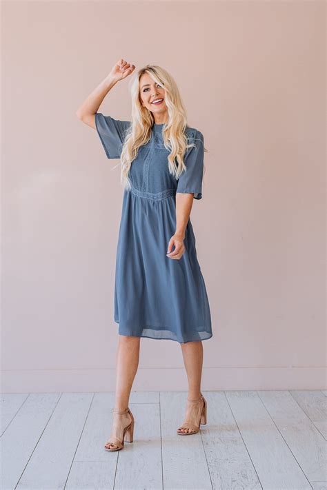 The Honey Midi Lace Dress In Dusty Blue And Mauve Dusty Blue Dress