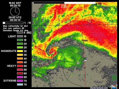 Radar Image Of Debris Cloud In Moore Ok Ef5 Tornado Credit To Weatherunderground  On Imgur