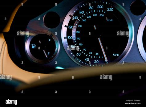 Aston Martin Dash Board Showing The Speedometer Stock Photo Alamy