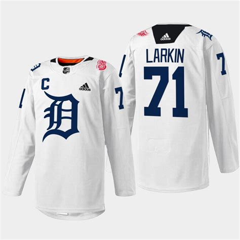 Dylan Larkin Detroit Red Wings DRW Tigers Night 2023 White #71 Jersey ...