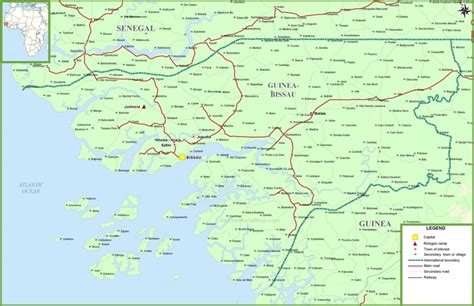 Large Detailed Map Of Guinea Bissau With Cities And Towns