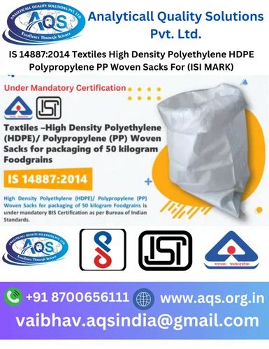 IS 14887 2014 Textiles High Density Polyethylene HDPE Polypropylene PP