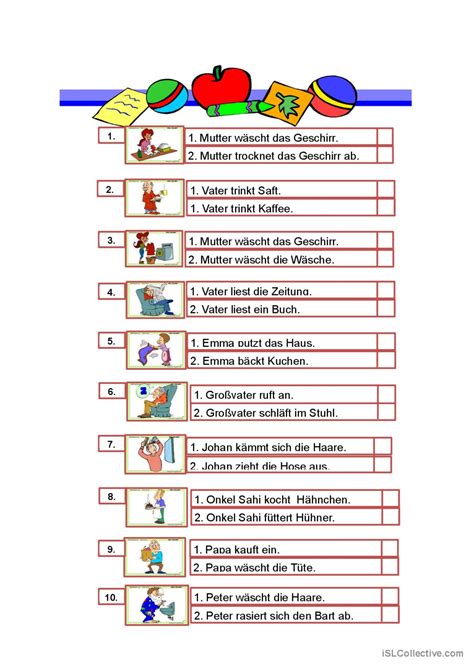 Verben Allgemeines Leseverst Ndnis Deutsch Daf Arbeitsbl Tter Pdf Doc